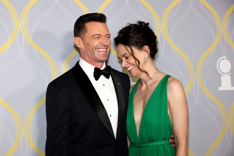 hugh jackman and sutton foster at the tony awards