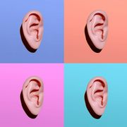 human ears on different colors