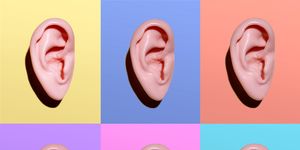 how to treat an ear infection  human ears on different colors