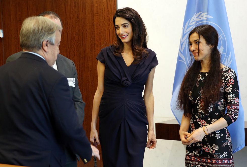 Amal Clooney Visits The Secretary-General Of The United Nations Antonio Guterres