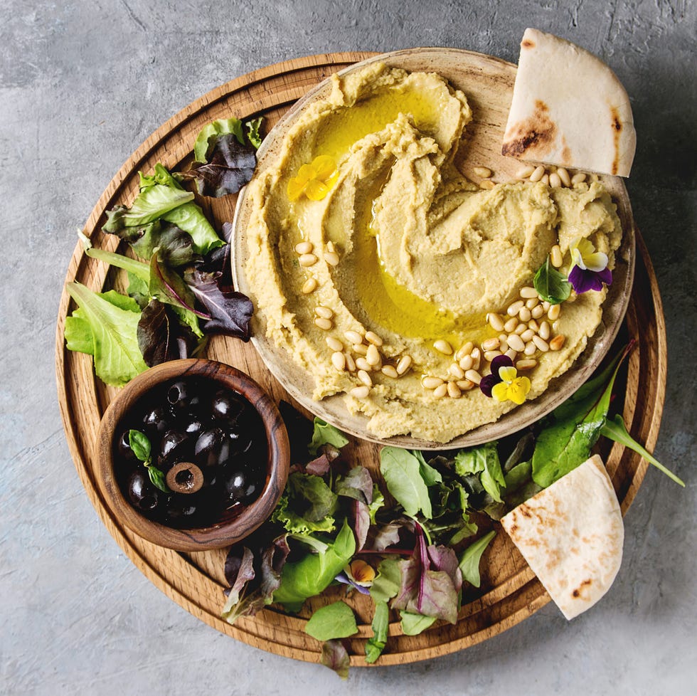 hummus spread with nuts