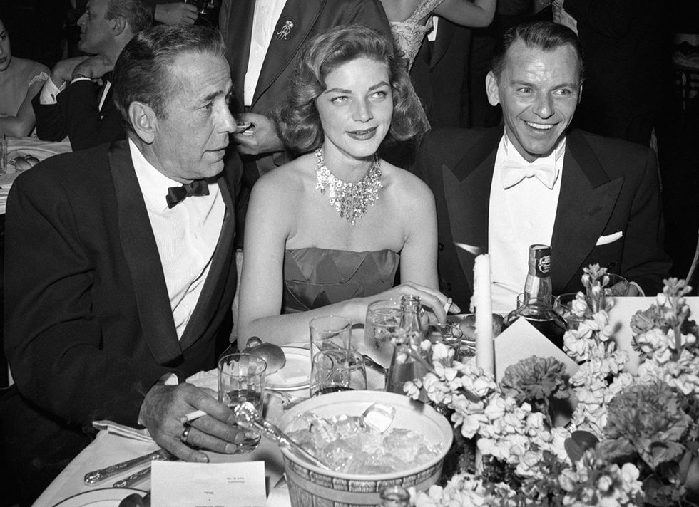 humphrey bogart, lauren bacall y frank sinatra en 1956