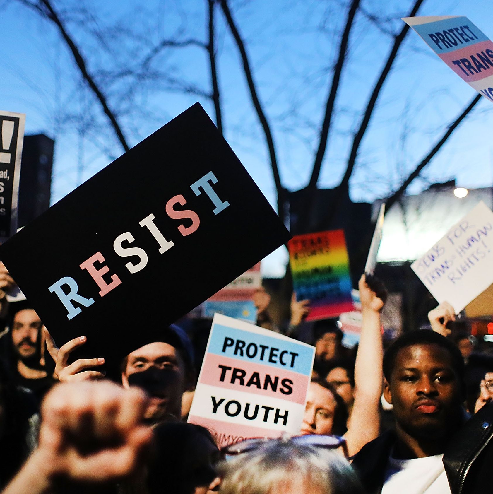 Protestors Rally At Stonewall Inn Against Withdrawal Of Transgender Protections