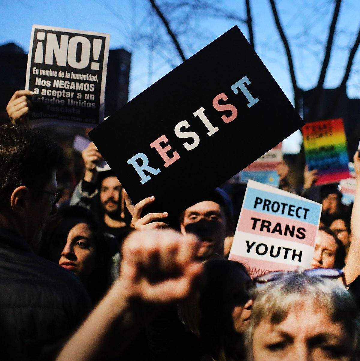 Protestors Rally At Stonewall Inn Against Withdrawal Of Transgender Protections