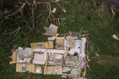 Een geplet huis in Morovis