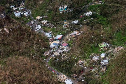 Een verwoeste buurt in Morovis