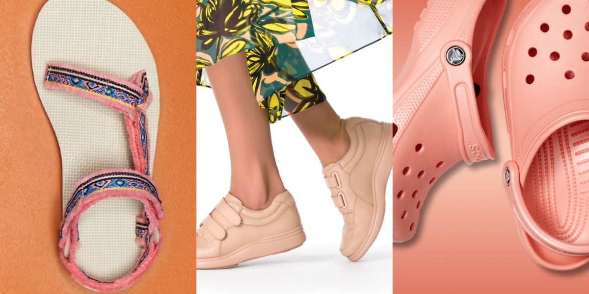 Footwear, Pink, Shoe, Ankle, Peach, Leg, Flip-flops, Sandal, Fashion accessory, Slipper, 