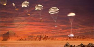 Sky, Hot air ballooning, Hot air balloon, Atmosphere, Vehicle, Landscape, Cloud, Rock, World, Space, 