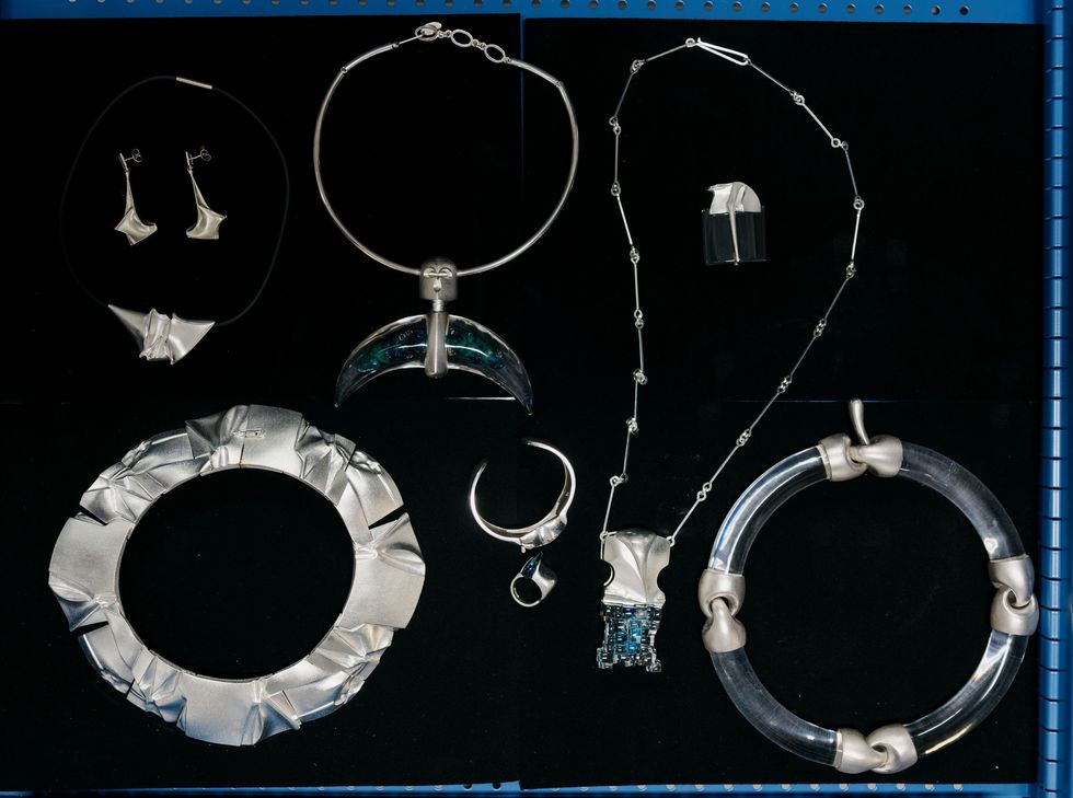 several different types of necklaces