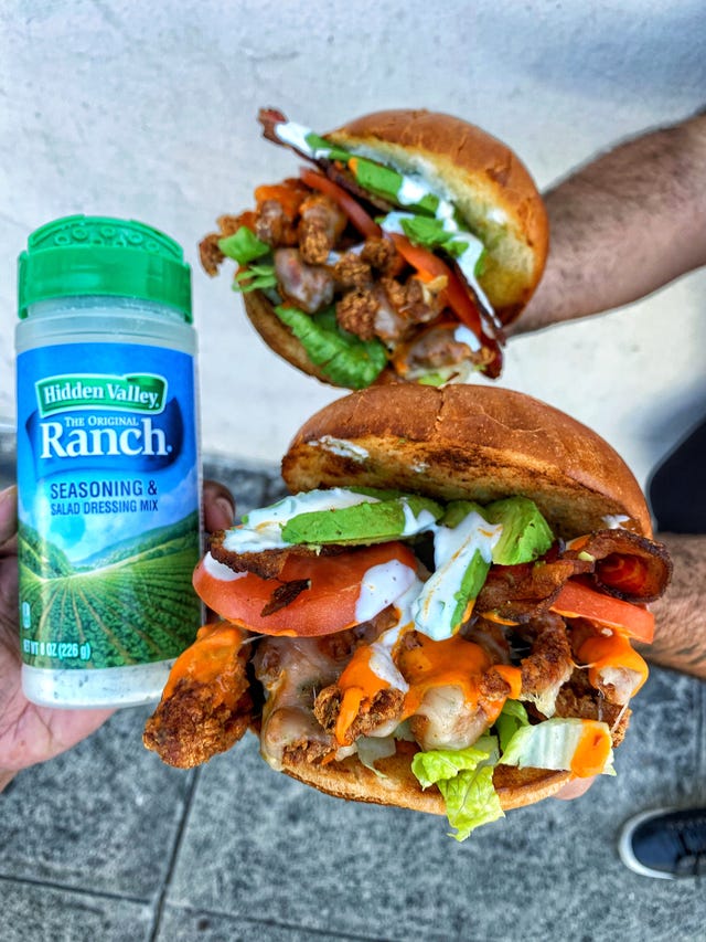 Food, Dish, Cuisine, Ingredient, Hamburger, Veggie burger, Recipe, American food, Produce, Meat, 