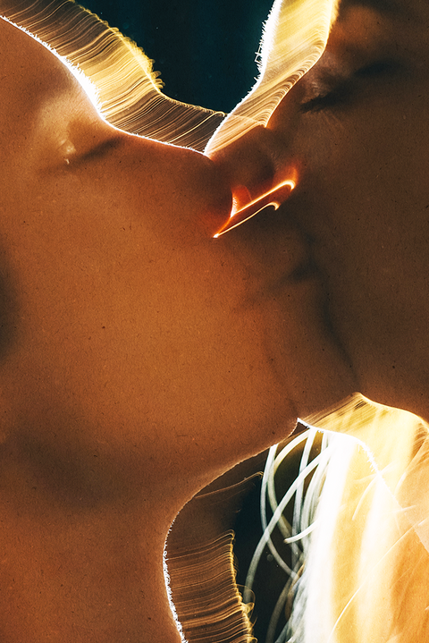 two people kissing passionately