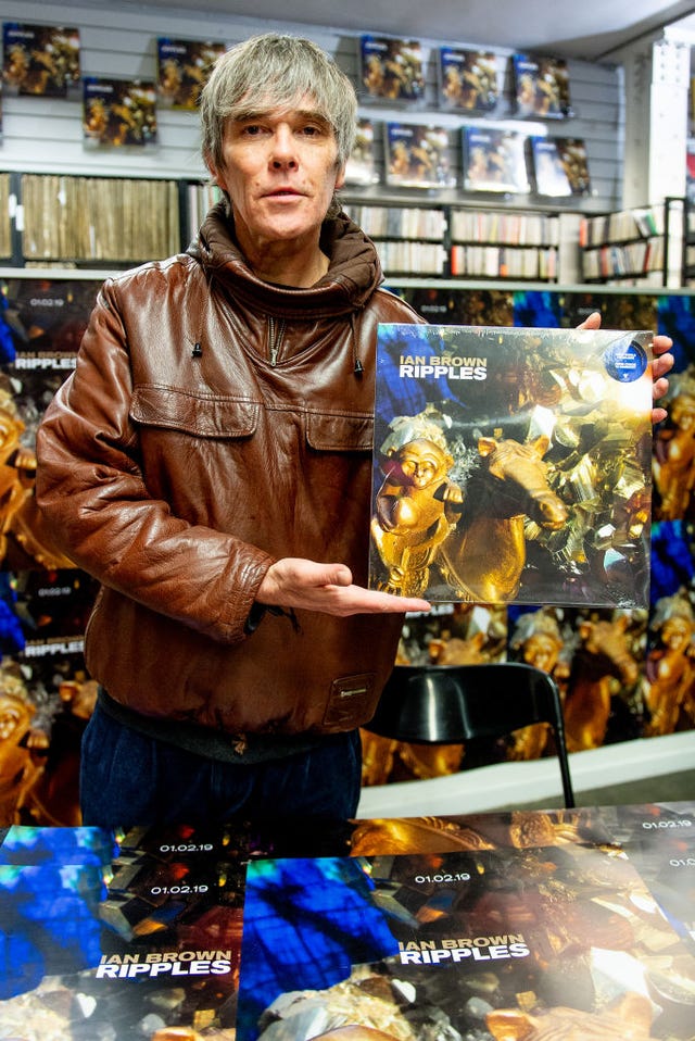 ian brown in store session at piccadilly records, manchester