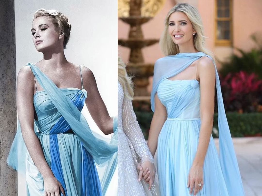 cama pub capitán Ivanka Trump, invitada de boda con el vestido griego de Grace Kelly