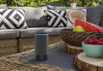 Use the i-box Surge rechargeable base to turn your Amazon Echo into a portable speaker, like this!