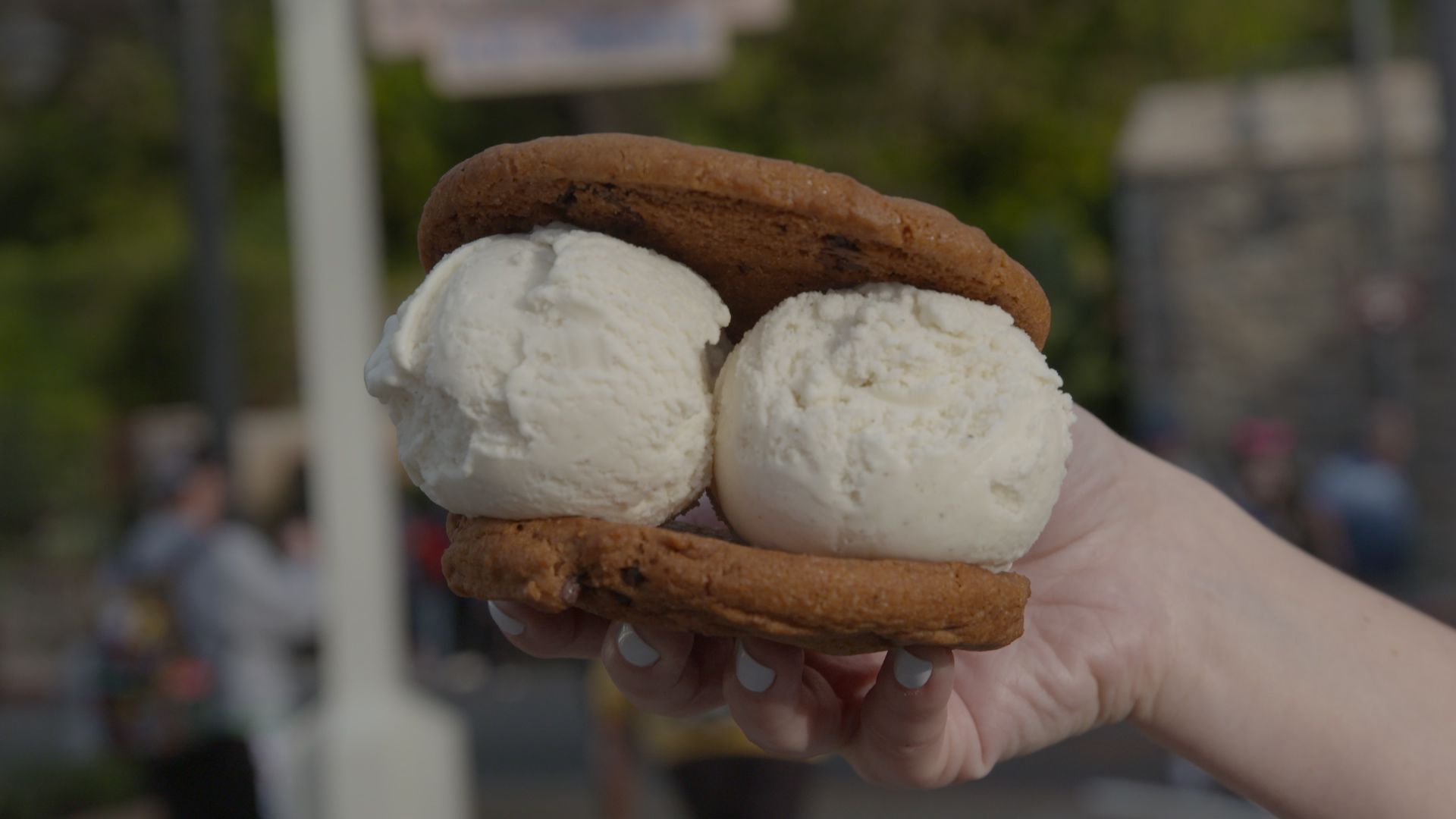 Cup of Strawberry ice cream and Ice Cream Sandwich on Fresh-Baked Cookies -  Picture of Hollywood Scoops, Orlando - Tripadvisor