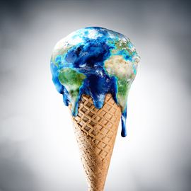 ice cream world climate change concept