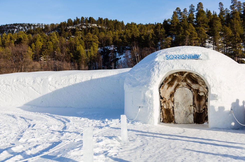 Sorrisniva Igloo Hotel is constructed anew each year by local workers and artists