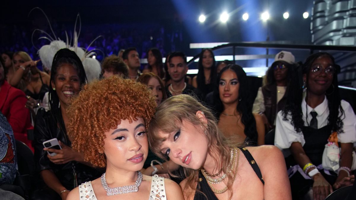 Ice Spice Wears White Dress, Hangs With Taylor Swift at 2023 VMAs