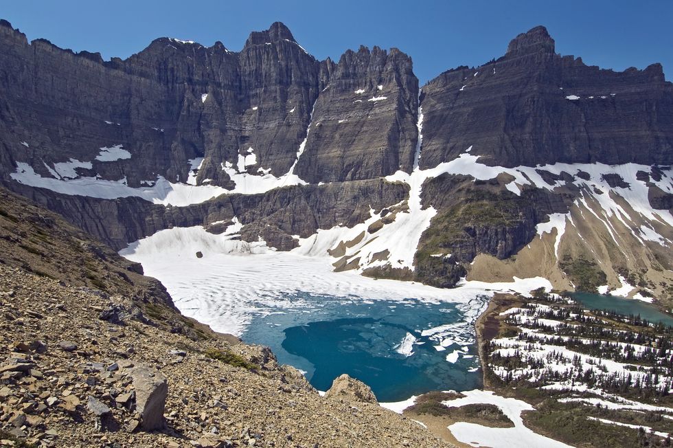 iceberg lake in glacier national park, montana