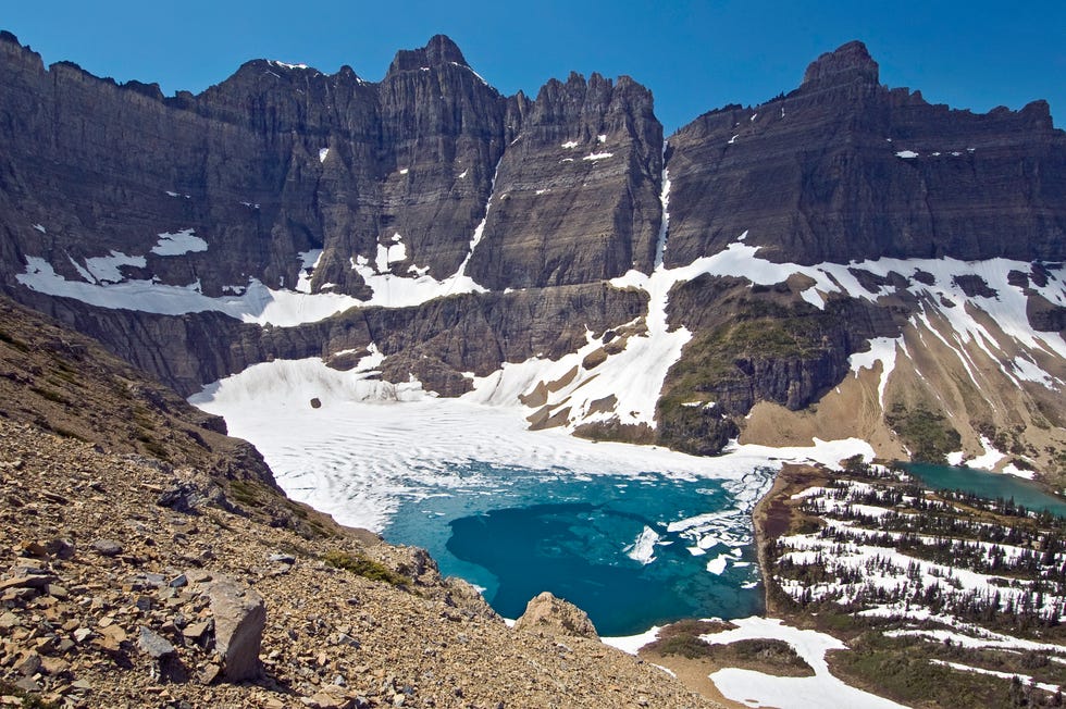 iceberg lake in glacier national park, montana