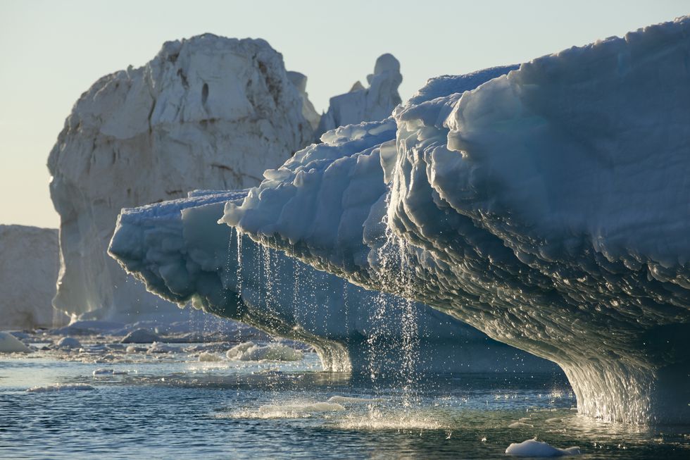 iceberg melting in disko bay in greenland