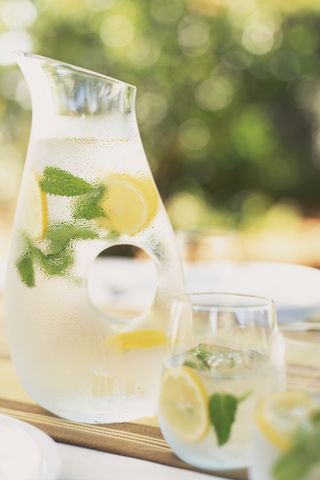 iced water with lemon and mint