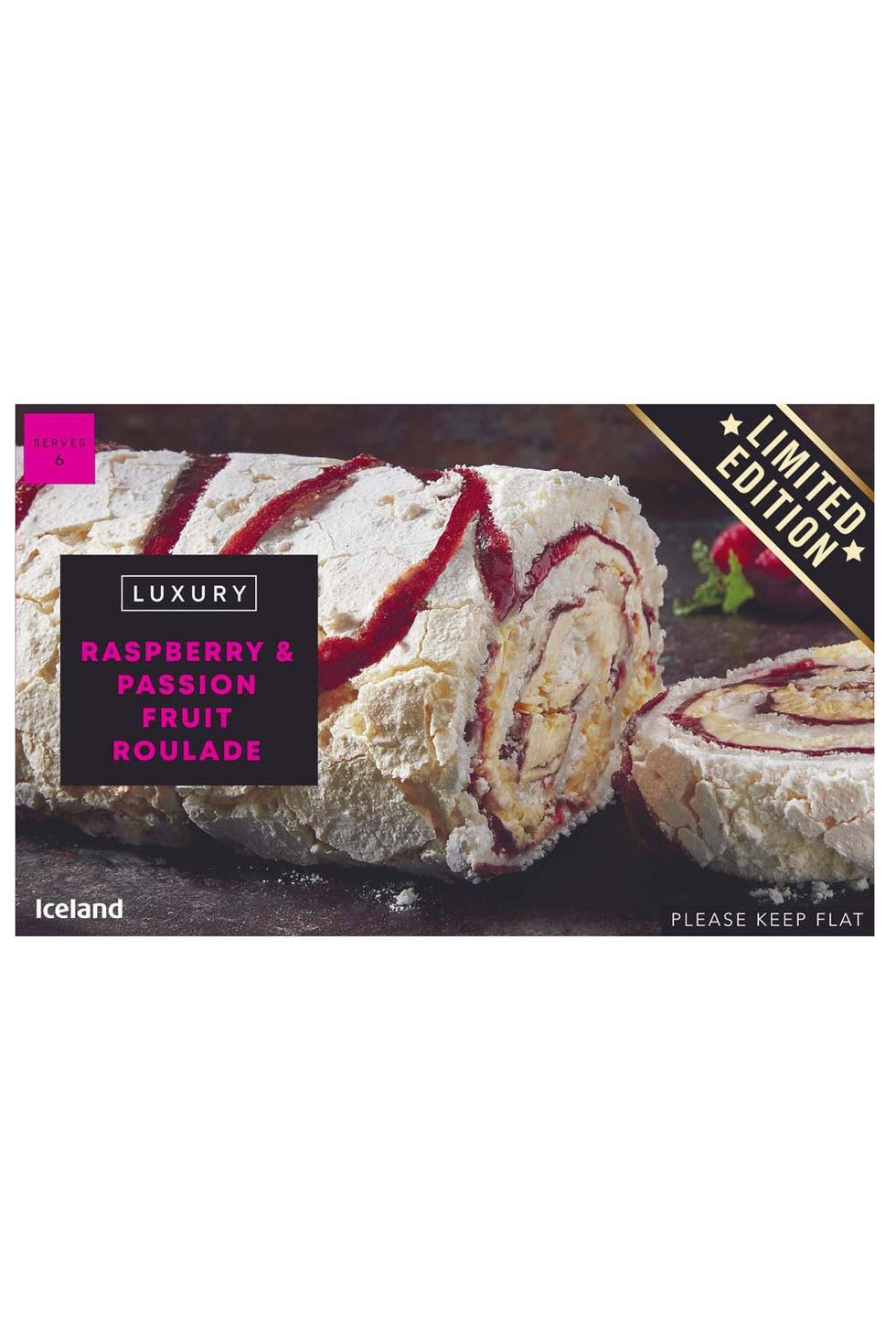 iceland raspberry  passion fruit roulade