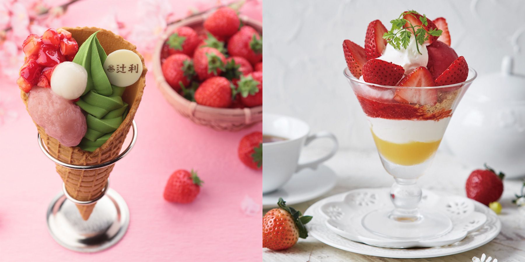⑩　いちごパフェ☆ Afternoon Tea】とちあいか、あまおう、紅ほっぺなど、新作苺