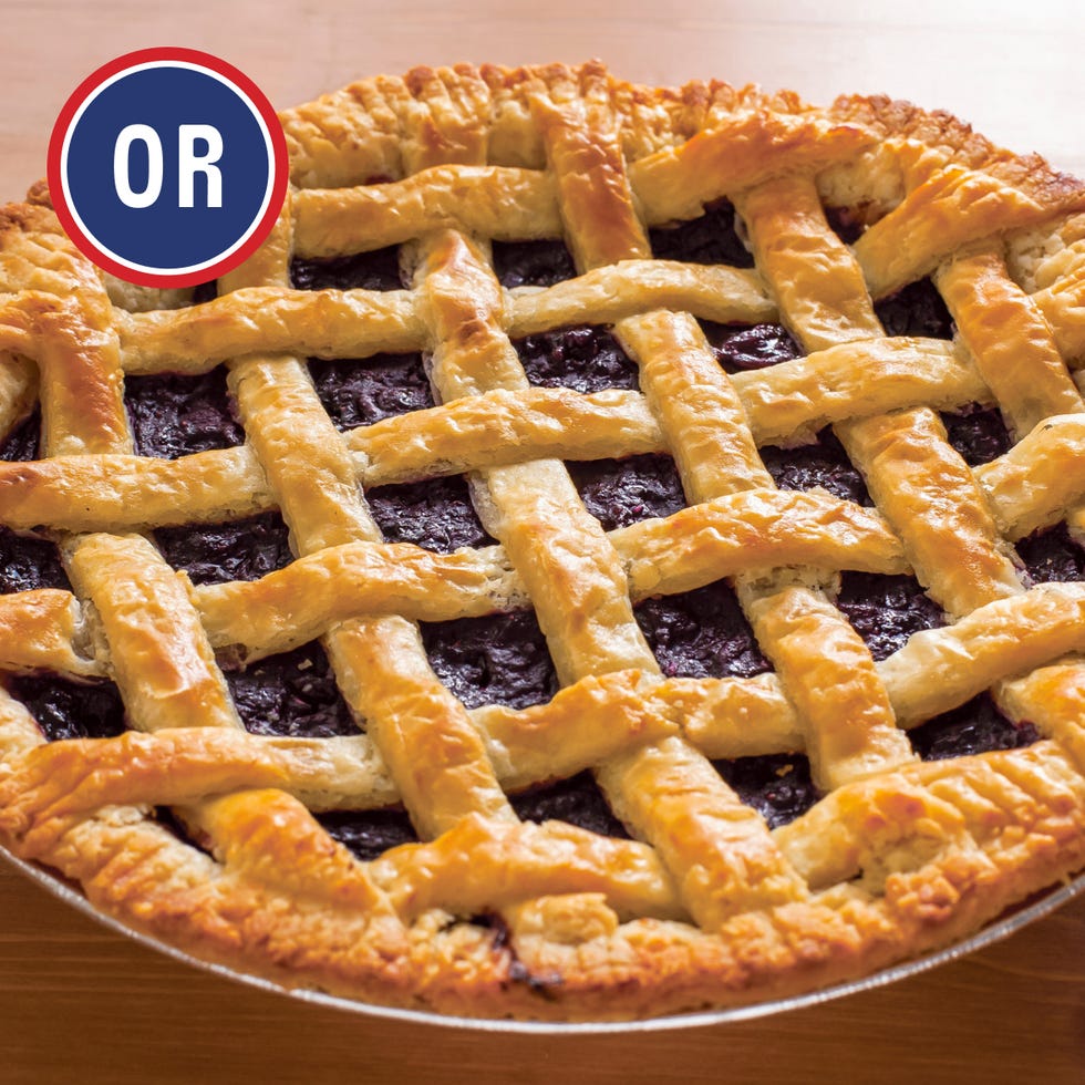 latticetop pie with dark filling
