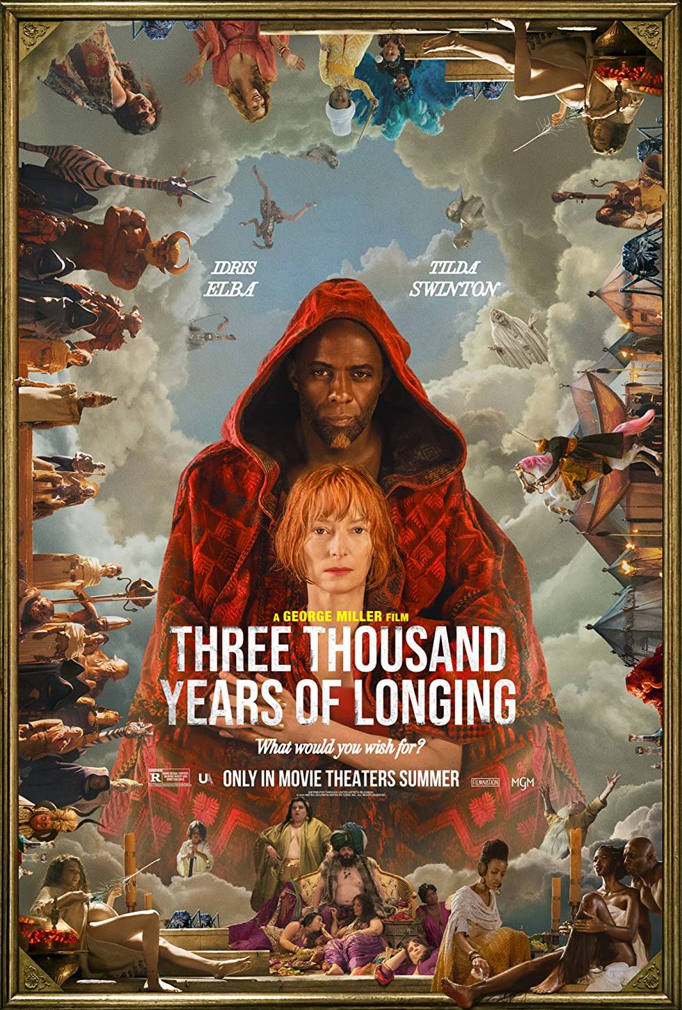 idris elba and tilda swinton feature on the poster for their new movie three thousand years of longing