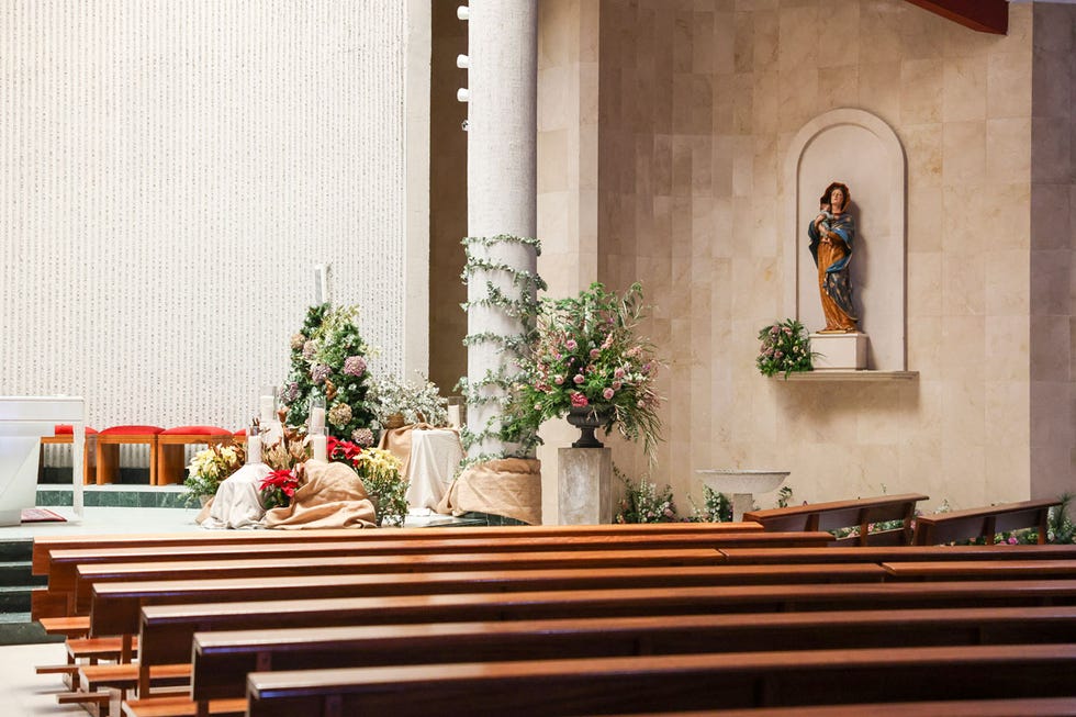 a religious statue in a church