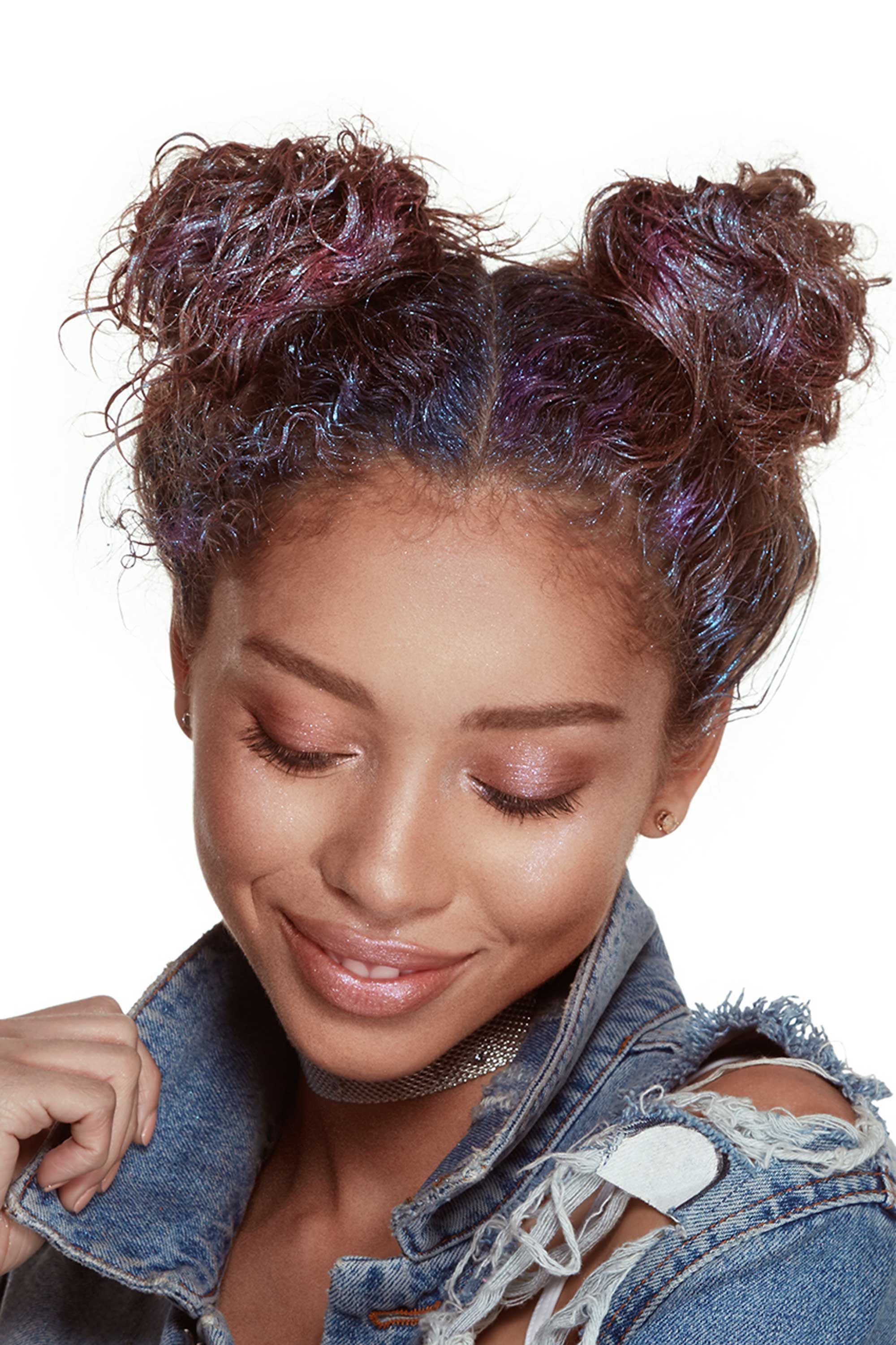 40 Summer Festival Hairstyle Ideas  Pink Glitter  Space Buns