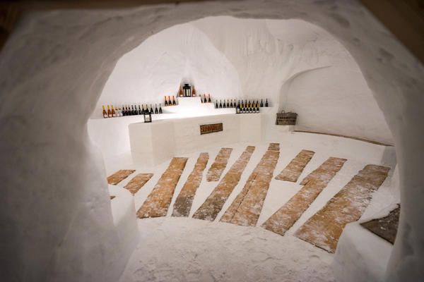 Room, Architecture, Arch, Ice hotel, Stairs, Photography, Building, Interior design, House, Igloo, 