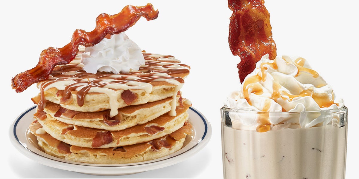 Bacon at IHOP: Maple bacon shakes, thick bacon on Bacon Obsession menu