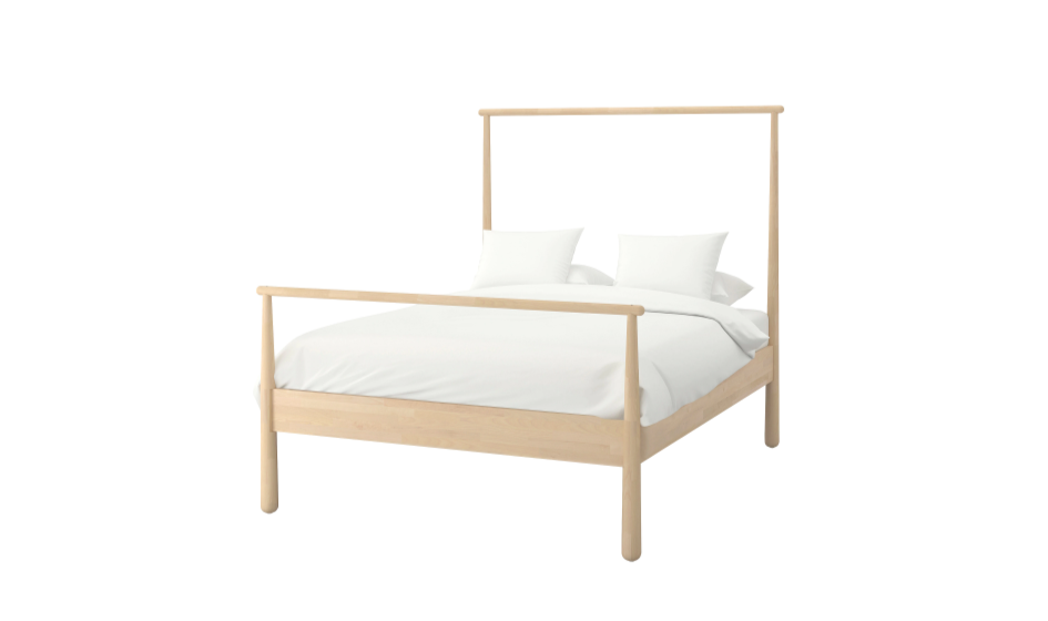 Furniture, Bed, Bed frame, Product, Room, Chair, Nightstand, Table, Beige, 