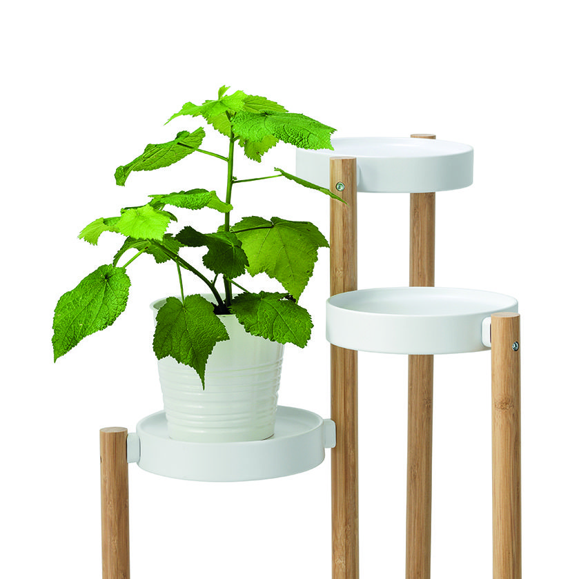 SATSUMAS Soporte 5 macetas, bambú, blanco - IKEA