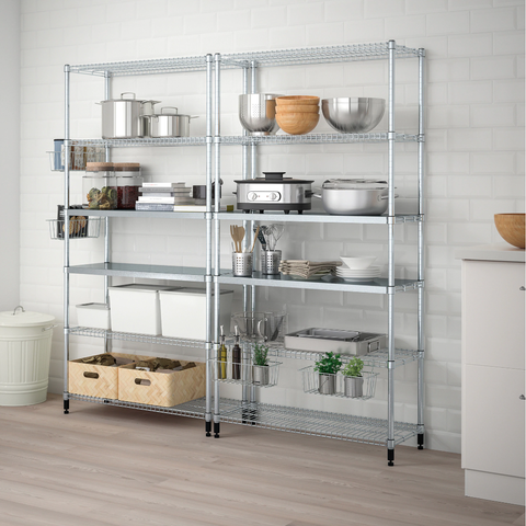 Shelf, Shelving, Furniture, White, Display case, Room, Iron, Cabinetry, Cupboard, Floor, 