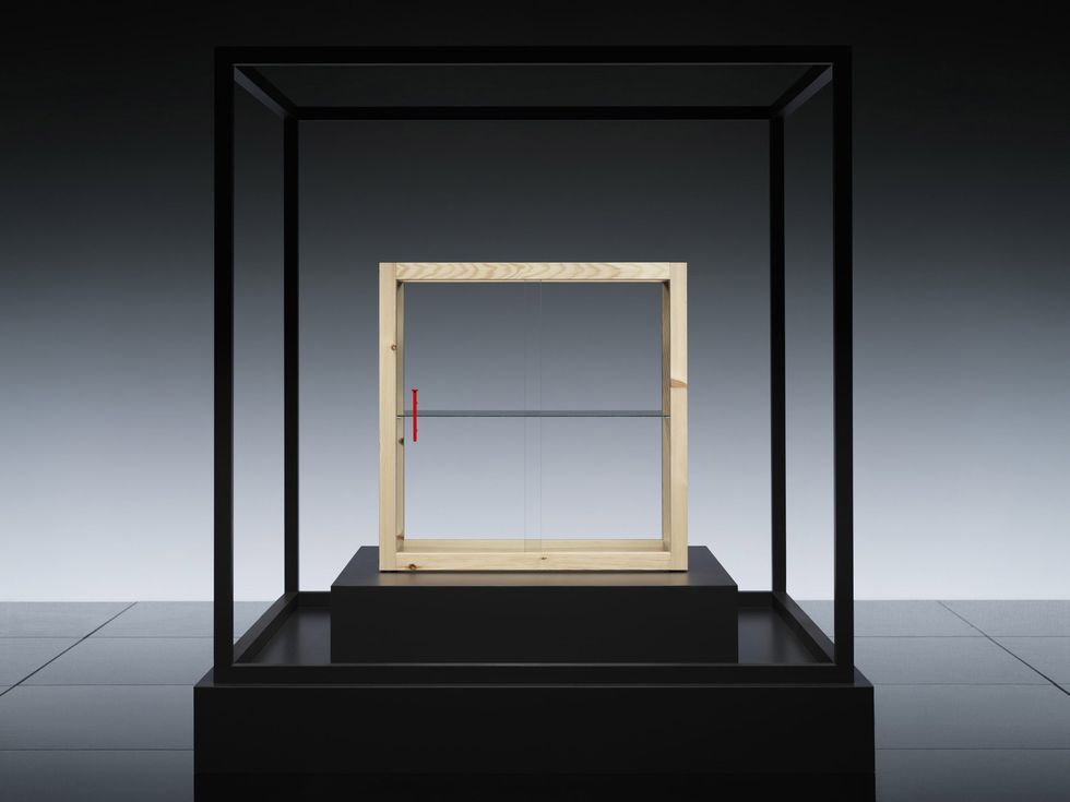 Virgil Abloh, a pair of Markerad glass-door cabinets for IKEA