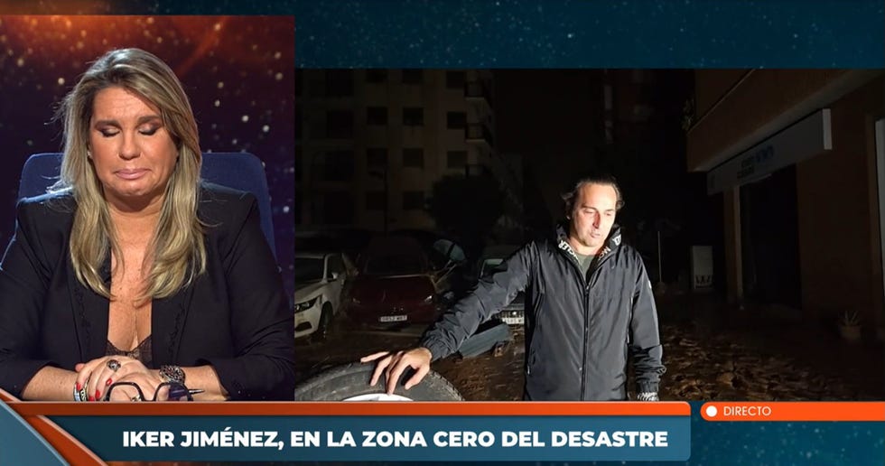 iker jimenez y carmen porter se emocionan en el programa horizonte durante la cobertura de la dana en valencia