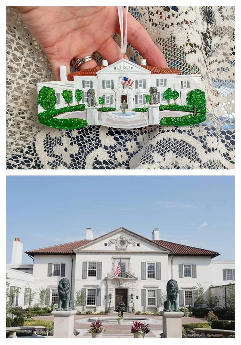Forever Figurines Replica House and Wedding Cake Ornaments