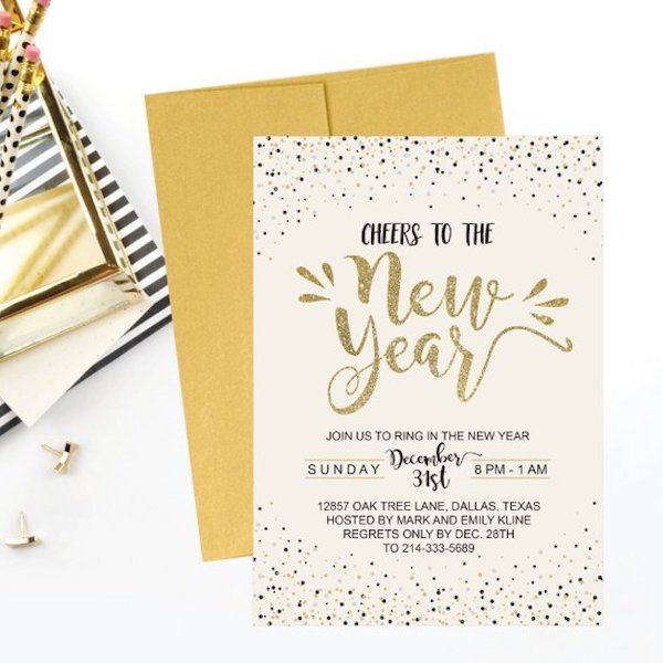 diy decorations for new year's party invitations