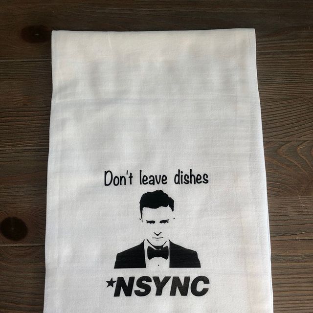 *nysnc dish towel with pun