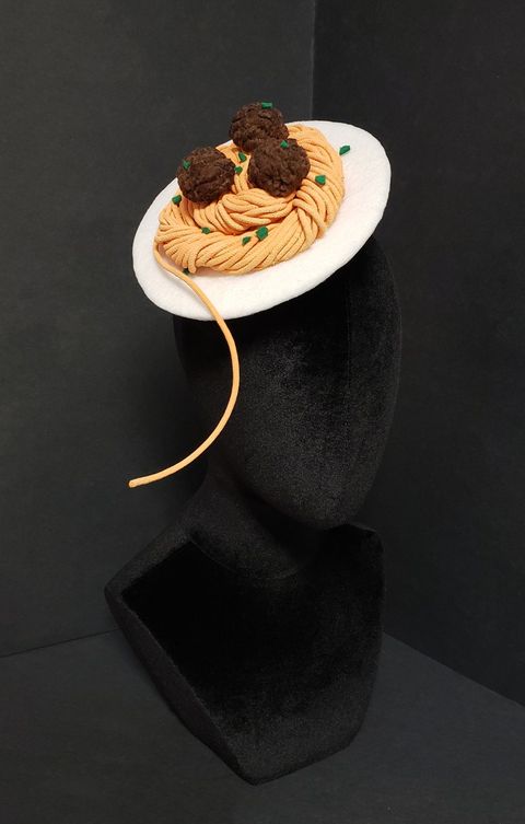 spaghetti and meatballs fascinator hat