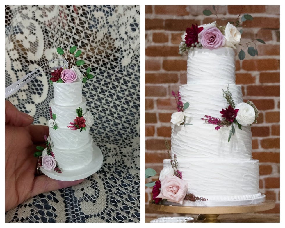 Forever Figurines Replica House and Wedding Cake Ornaments