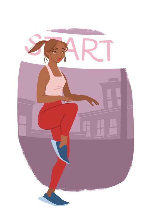 runner preparing to start a race