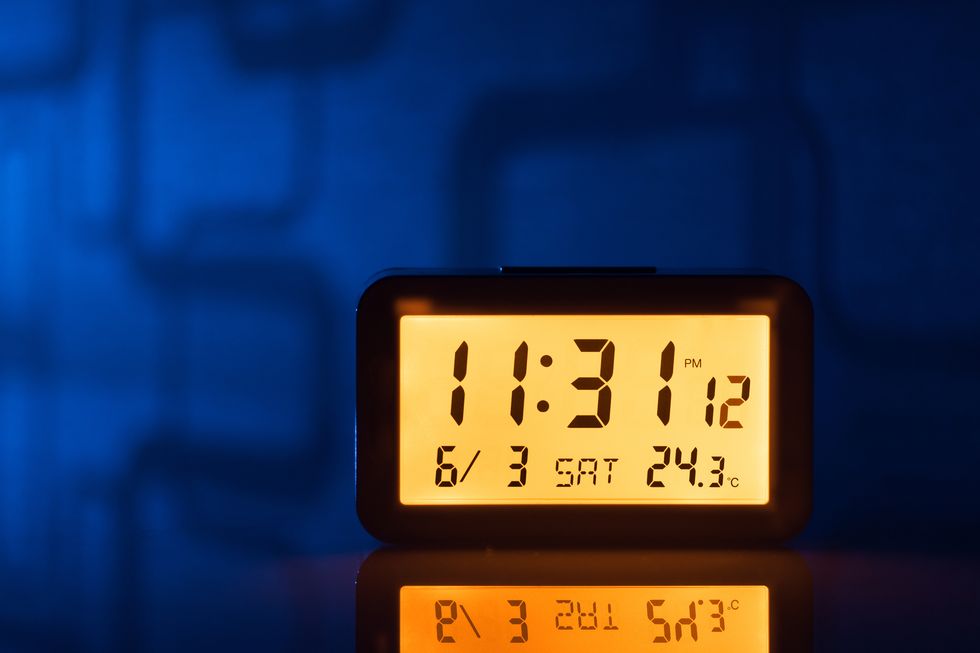 Illuminated Digital Clock at Mid-night