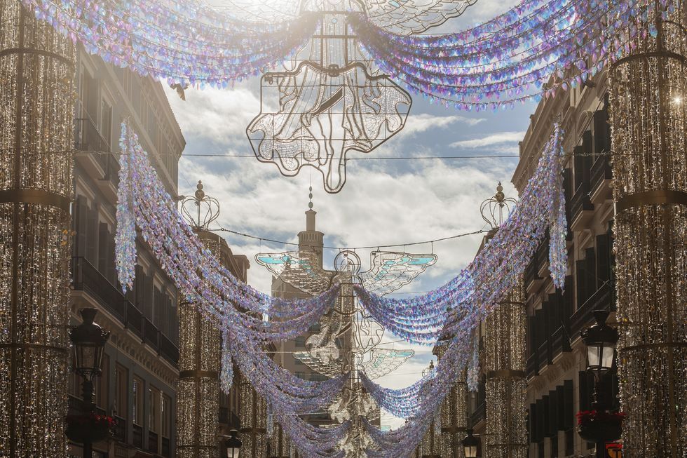 illumination of christmas 2022 of calle larios, malaga, andalusia, spain