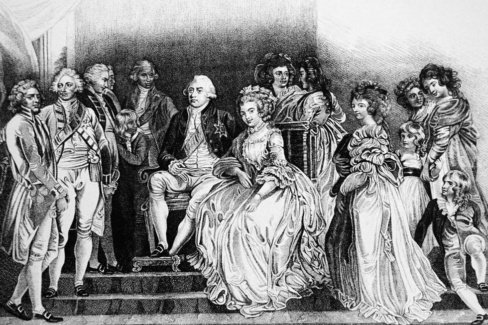 king george iii with his consort charlotte sophia and their family