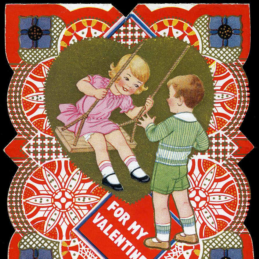 vintage valentine's day card, 1860s1870s artist anonymous