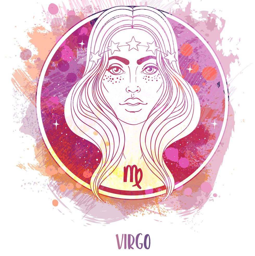 illustration of virgo astrological sign as a beautiful girl